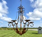 Wrought Iron Hanging Candle Chandelier
