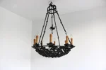 Wrought Iron Scrollwork Chandelier