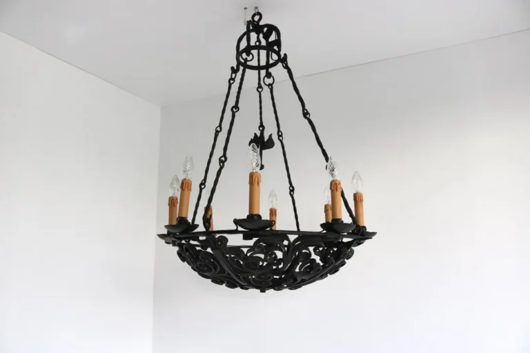 Wrought Iron Scrollwork Chandelier