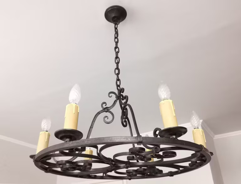 Metal Scrollwork Chandelier