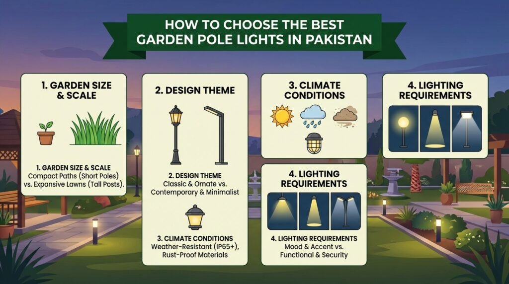 How to Choose Garden Pole Lights in Pakistan